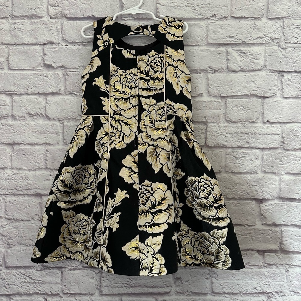 place Girls Sleeveless Black And Gold Metallic dress - Picture 2 of 7